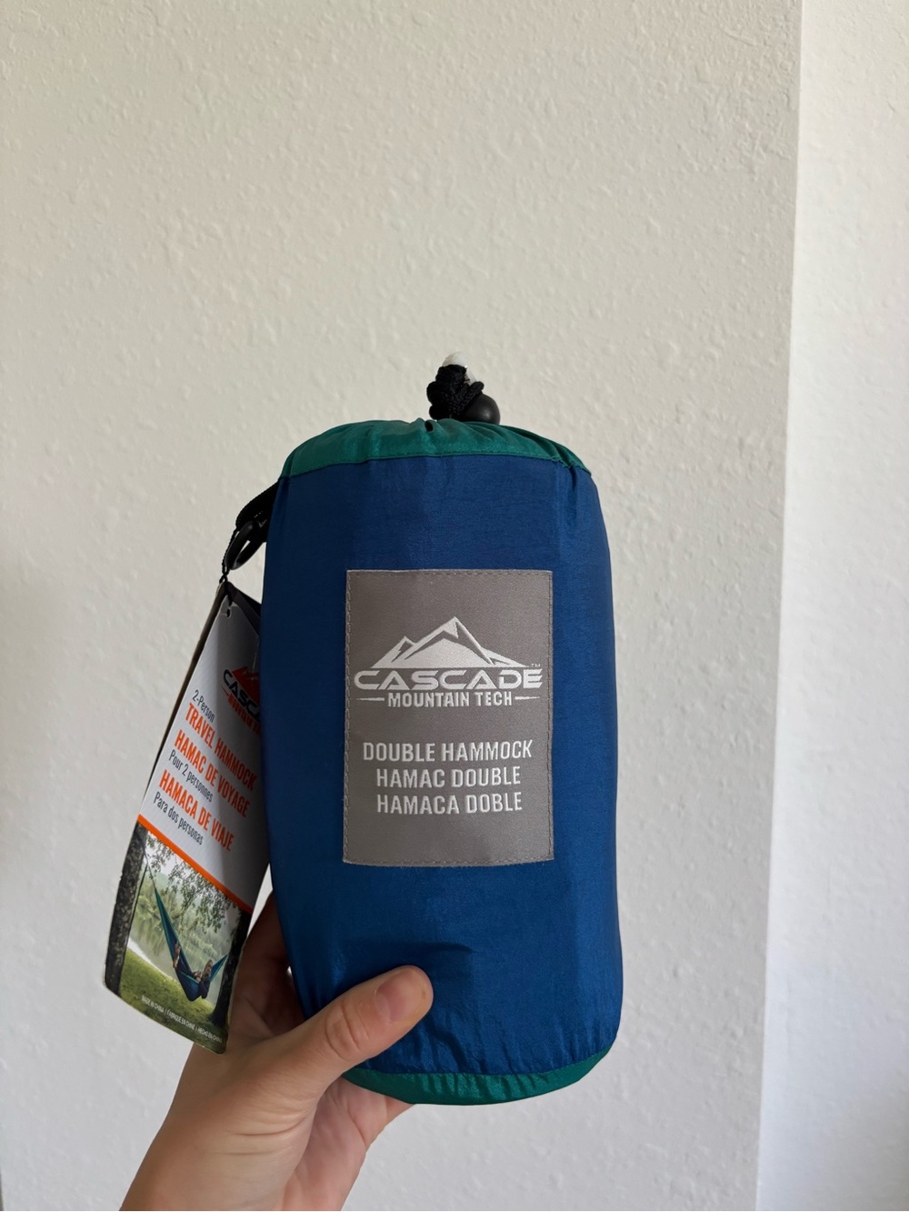NWT Cascade Mountain Tech Double Hammock - Blue/Green